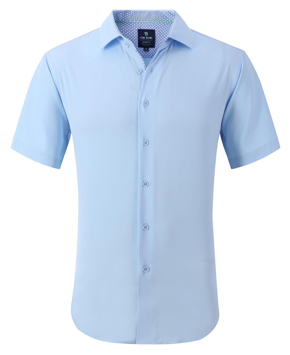 

Мужская классическая рубашка slim fit с коротким рукавом на пуговицах Tom Baine, небо