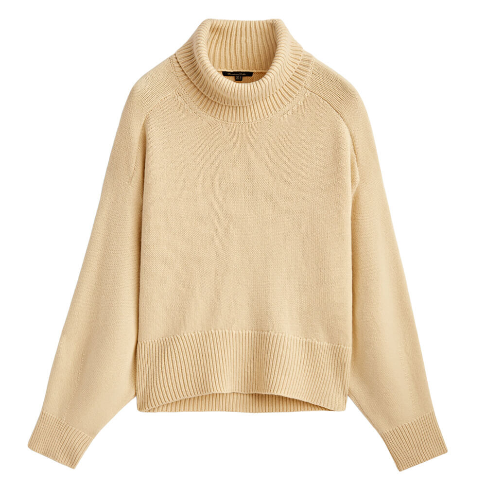 

Свитер Massimo Dutti Turtleneck Cape, бежевый
