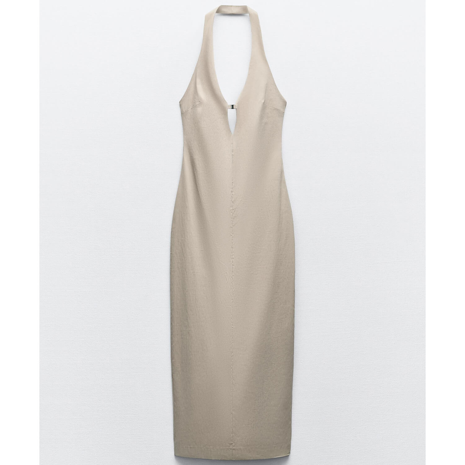 цена Платье Zara Stretch Halter Midi, светло-коричневый