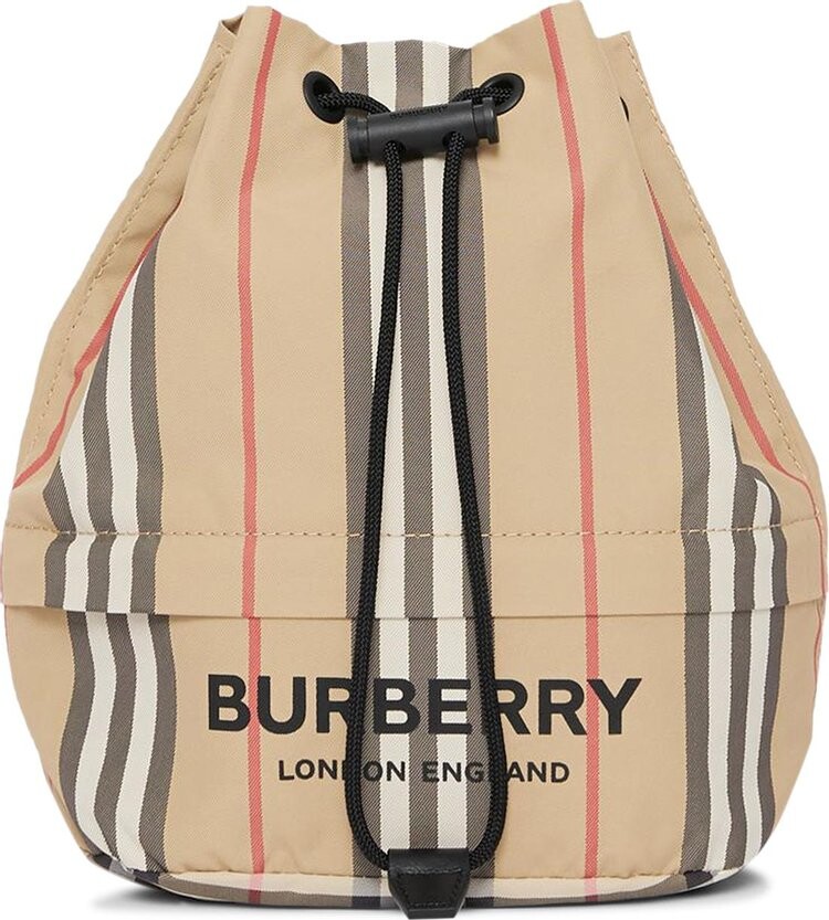 

Сумка Burberry Logo Print Icon Stripe Drawcord Pouch Archive Beige, кремовый