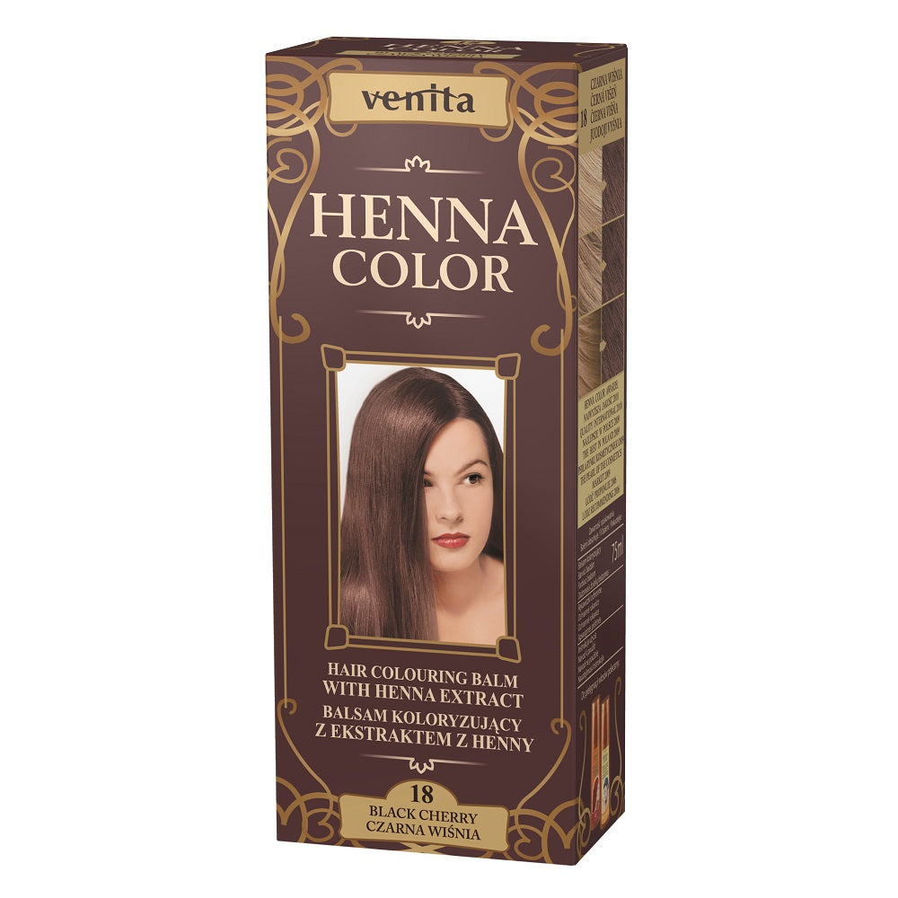 цена Venita Красящий бальзам Henna Color с экстрактом хны 18 Черная вишня 75мл