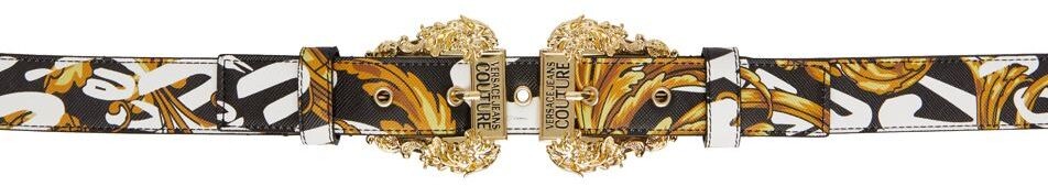 

Ремень с двойной пряжкой Black & Gold Brush Couture1 Versace Jeans Couture