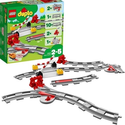 

Конструктор Lego 10882 Duplo железнодорожные пути с красным сигнальным кирпичом