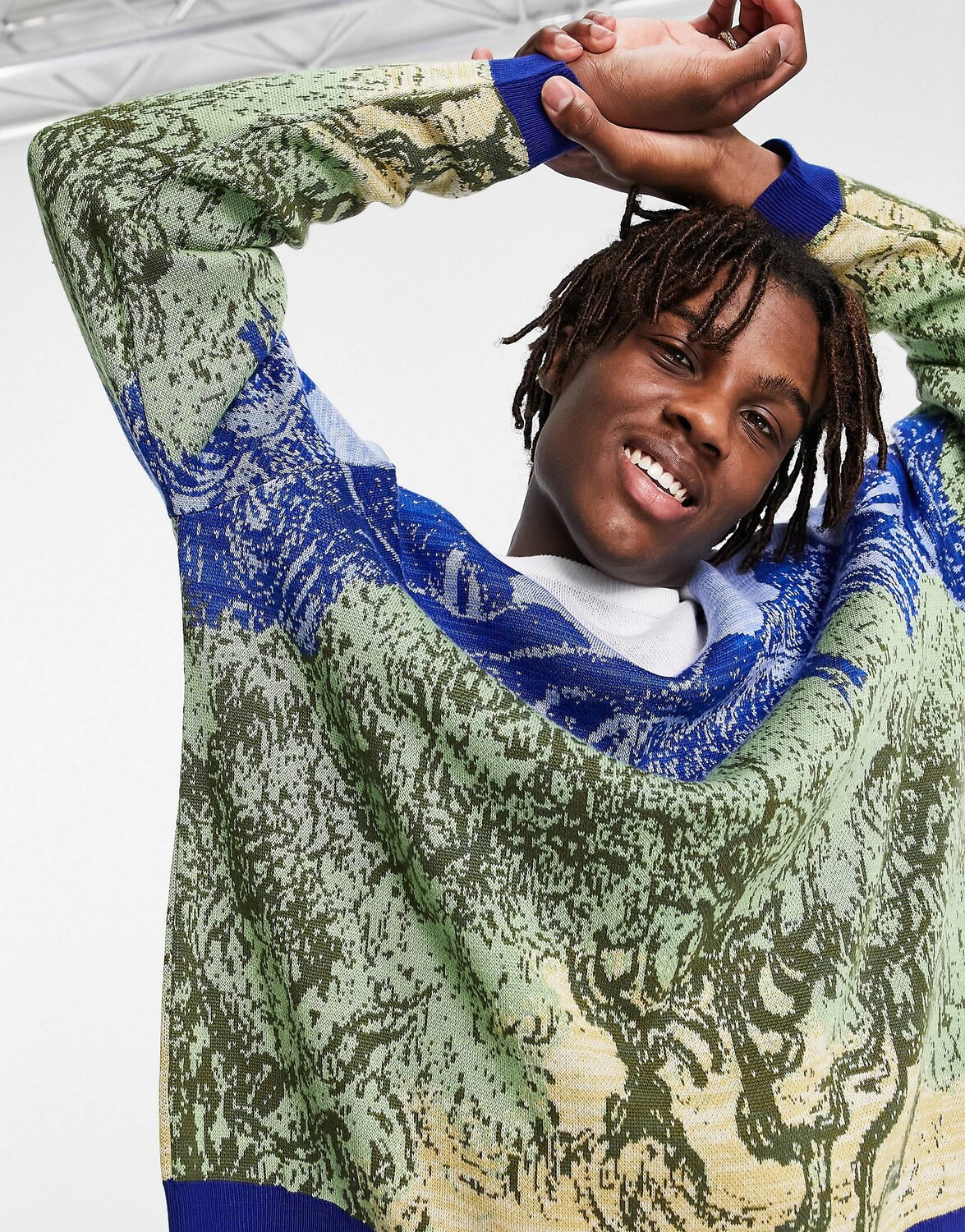 

Вязаный джемпер с рисунком ASOS DESIGN Van Gogh
