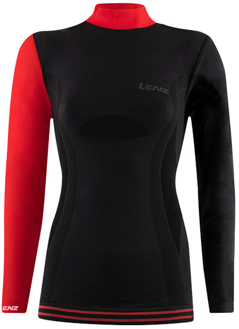 цена Рубашка Lenz 6.0 Merino Turtle Neck для женщин с длинным рукавом, черно-красная