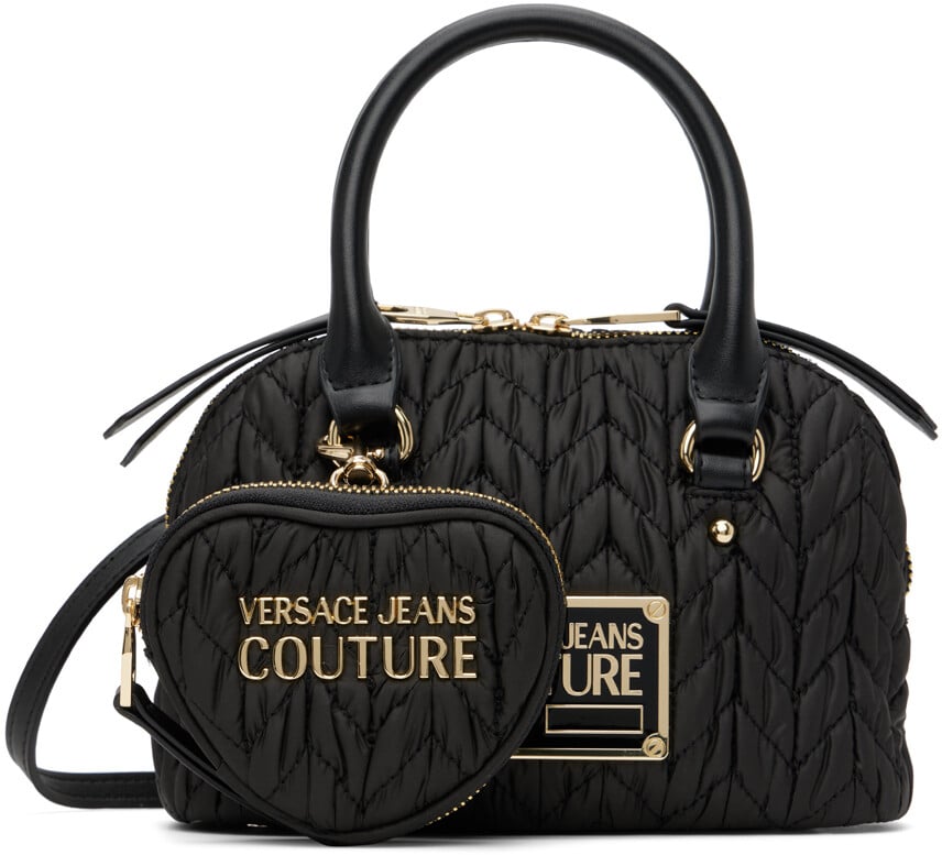 

Черная хрустящая сумка Versace Jeans Couture