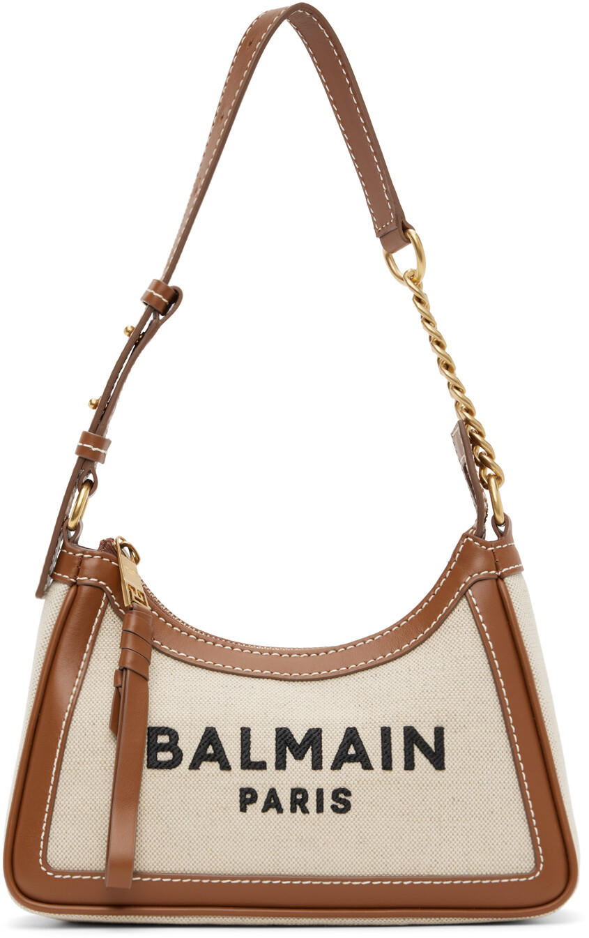 

Бежевая маленькая сумка через плечо B-Army Balmain