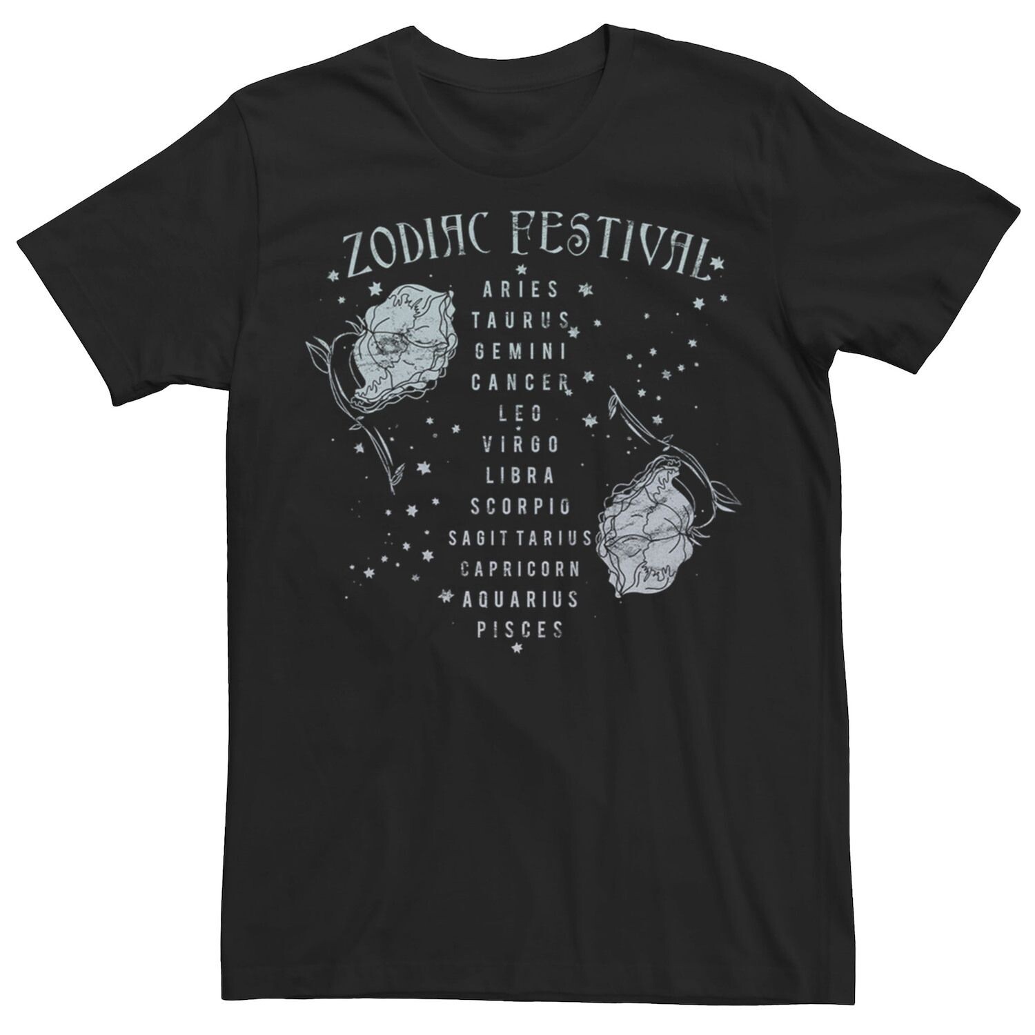 

Футболка с рисунком бойфренда с цветами и звездами Zodiac Festival для юниоров