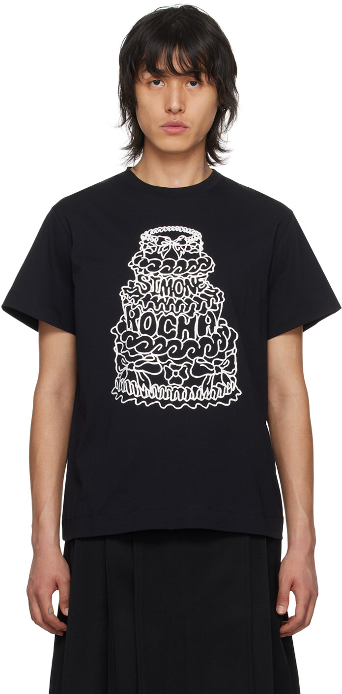 

Черная футболка с принтом Simone Rocha, цвет Black/White
