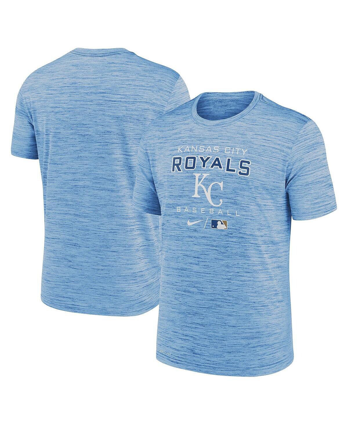 

Мужская светло-голубая футболка kansas city royals authentic collection velocity practice performance Nike, светло-синий
