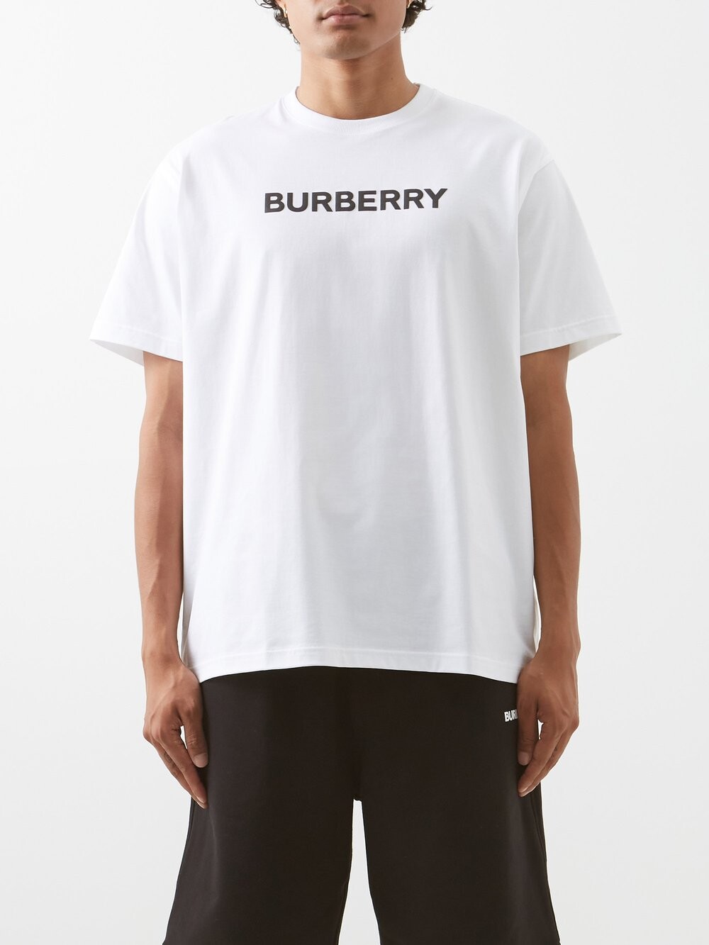 

Футболка harriston из хлопкового джерси с логотипом Burberry, белый