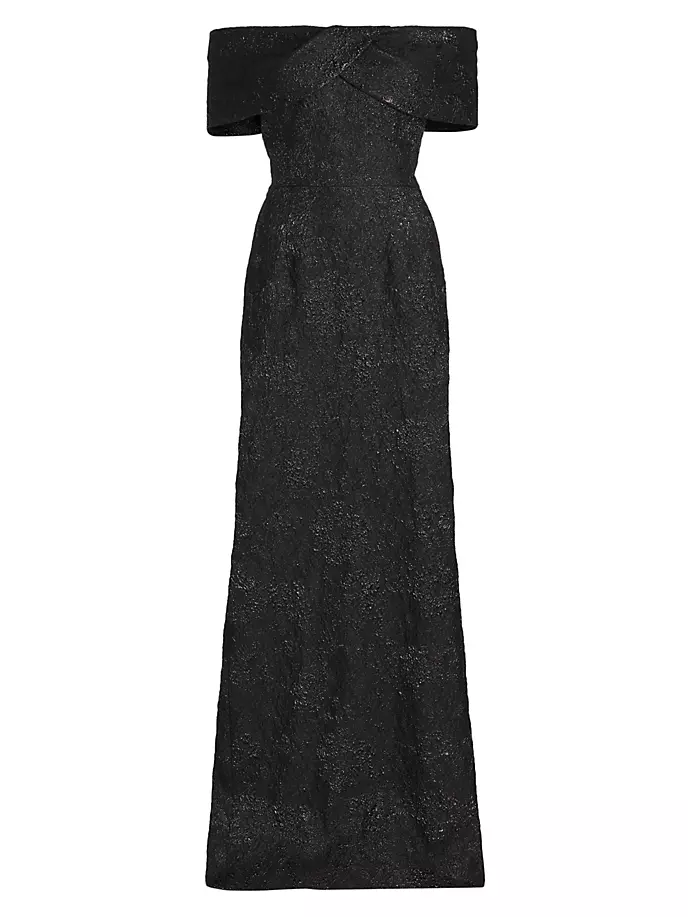 Жаккардовое платье-колонна Teri Jon By Rickie Freeman, черный платье рубашка миди из тафты с пайетками и объемными рукавами teri jon by rickie freeman черный