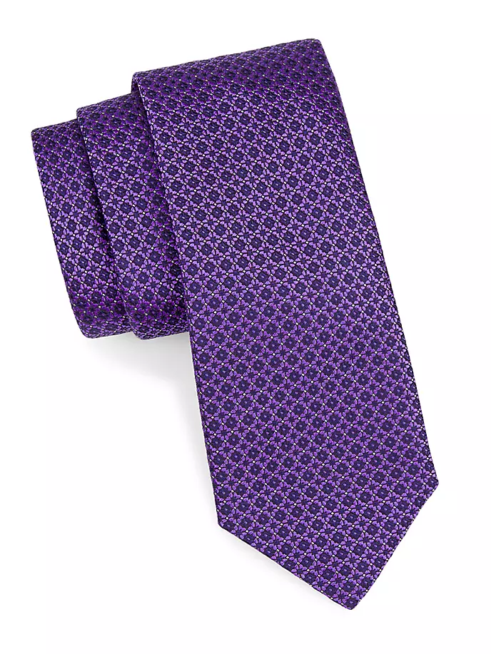 

Абстрактный шелковый галстук Canali, фиолетовый