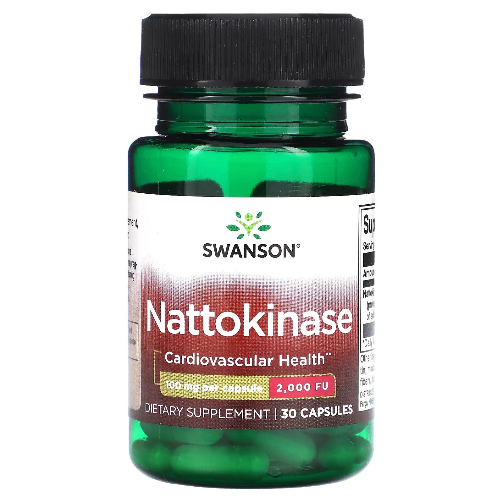 Наттокиназа Swanson 100 мг, 30 капсул swanson ресвератрол 100 мг 30 капсул