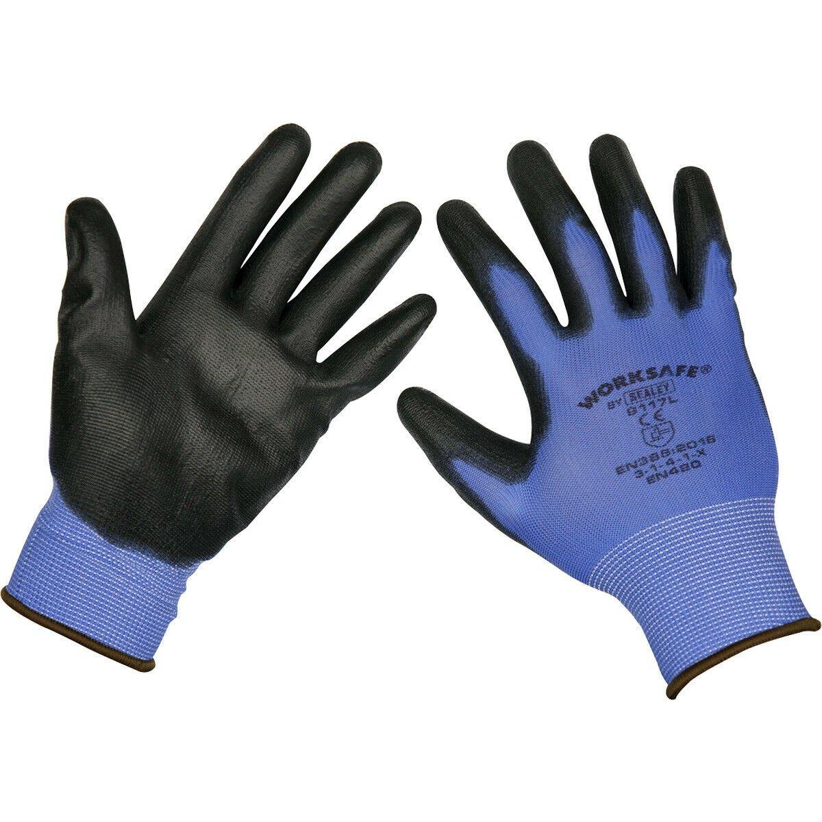 12 ПАР — БОЛЬШИЕ легкие перчатки с точным захватом — эластичное запястье Loops, мультиколор перчатки рабочие с пвх покрытием 1 3 6 12 пар