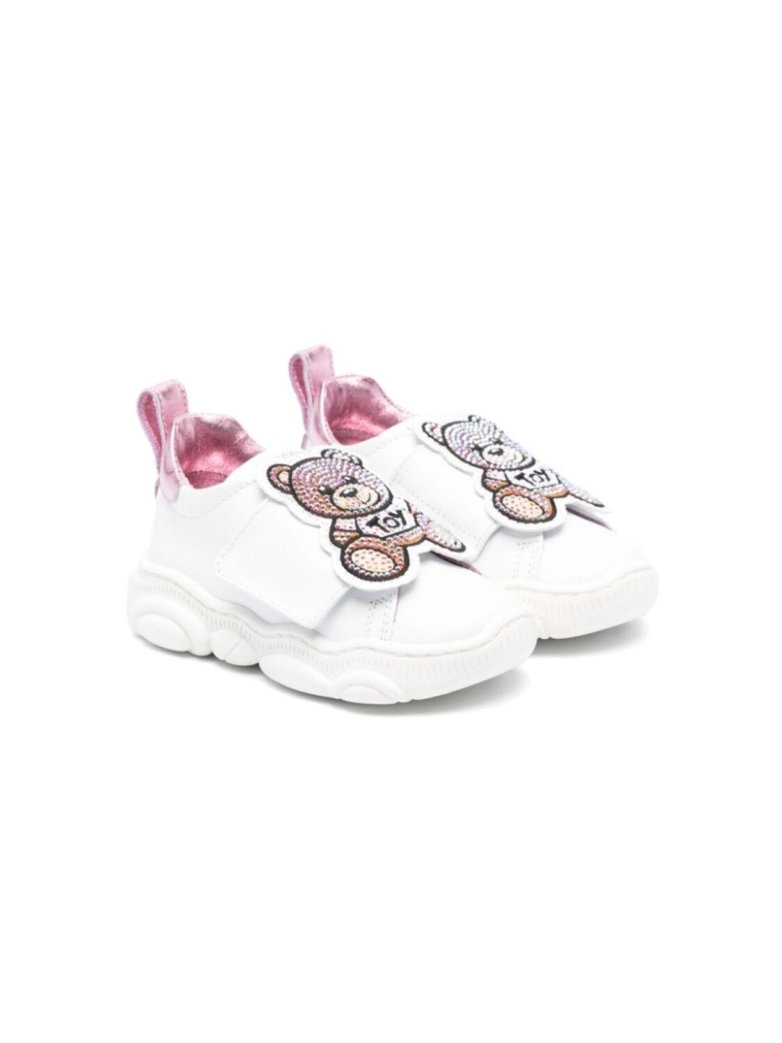 

Moschino Kids кроссовки Teddy Bear с кристаллами, белый