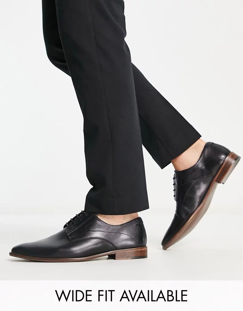 Черные кожаные туфли дерби на шнуровке ASOS черные кожаные туфли дерби на шнуровке asos design
