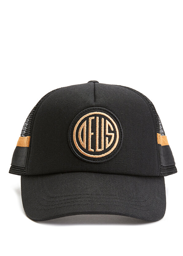 Черная мужская шляпа с сетчатым текстурированным логотипом Deus Ex Machina