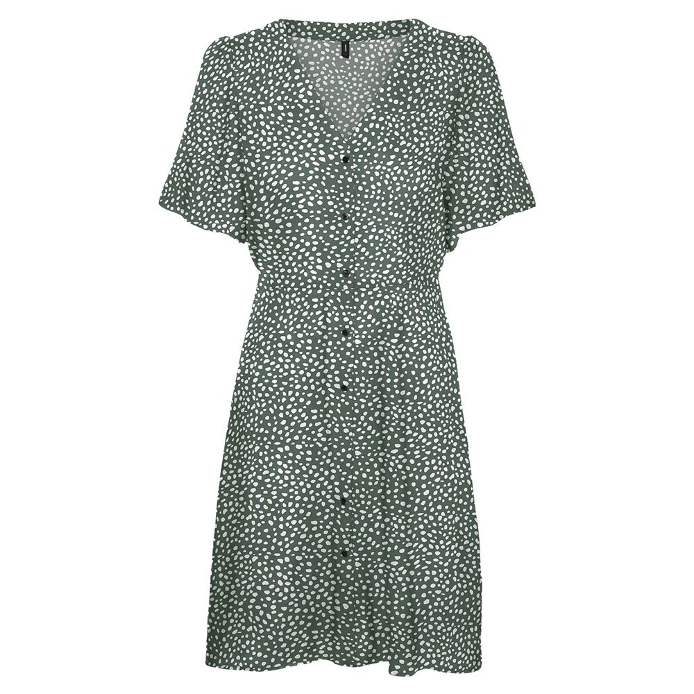 Короткое платье Vero Moda Alba Short Sleeve, зеленый