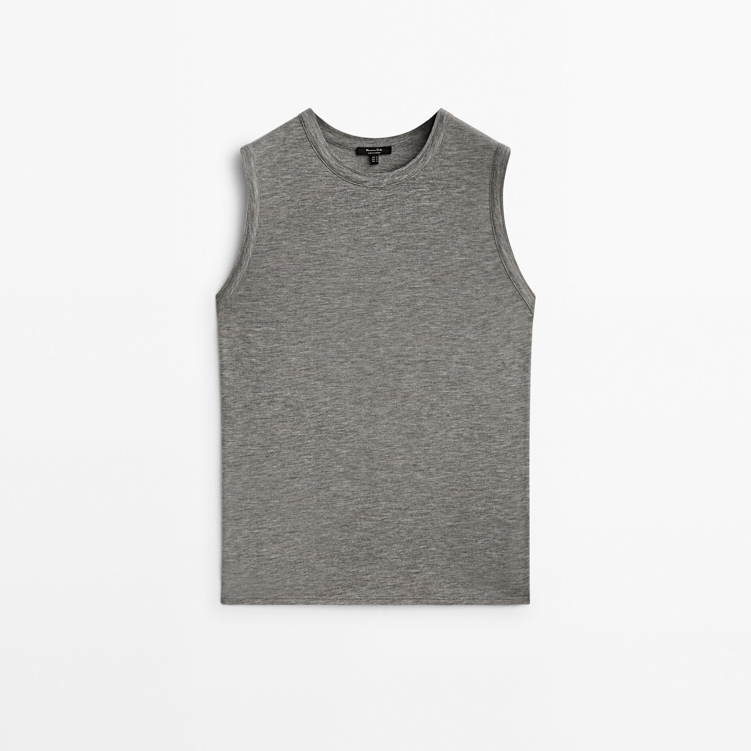 

Футболка Massimo Dutti Sleeveless In A Lyocell And Wool Blend, серый