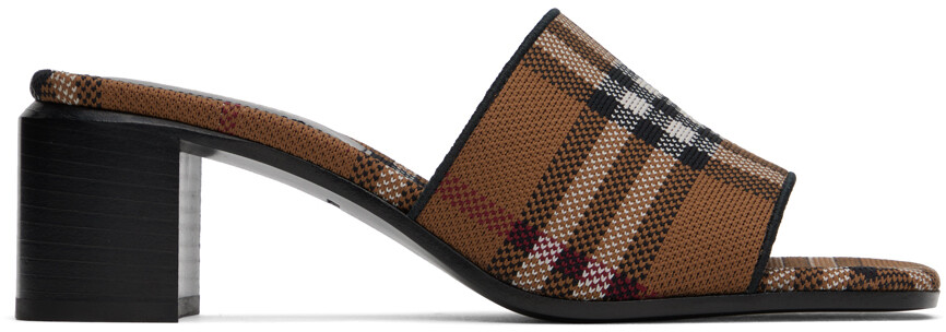 

Коричневые мюли в клетку Burberry