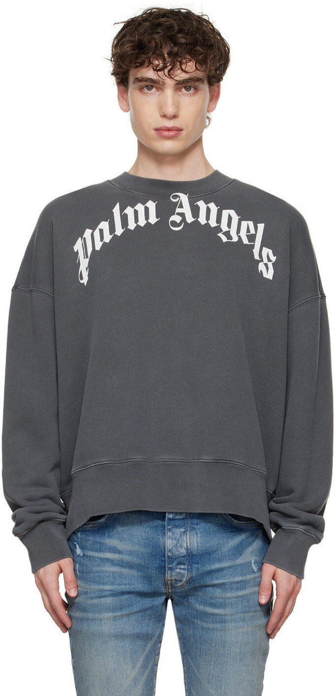 

Серая толстовка с логотипом Palm Angels