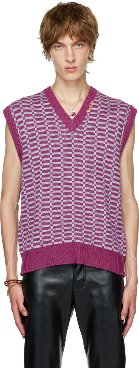 

Фиолетовый шерстяной жилет Marni