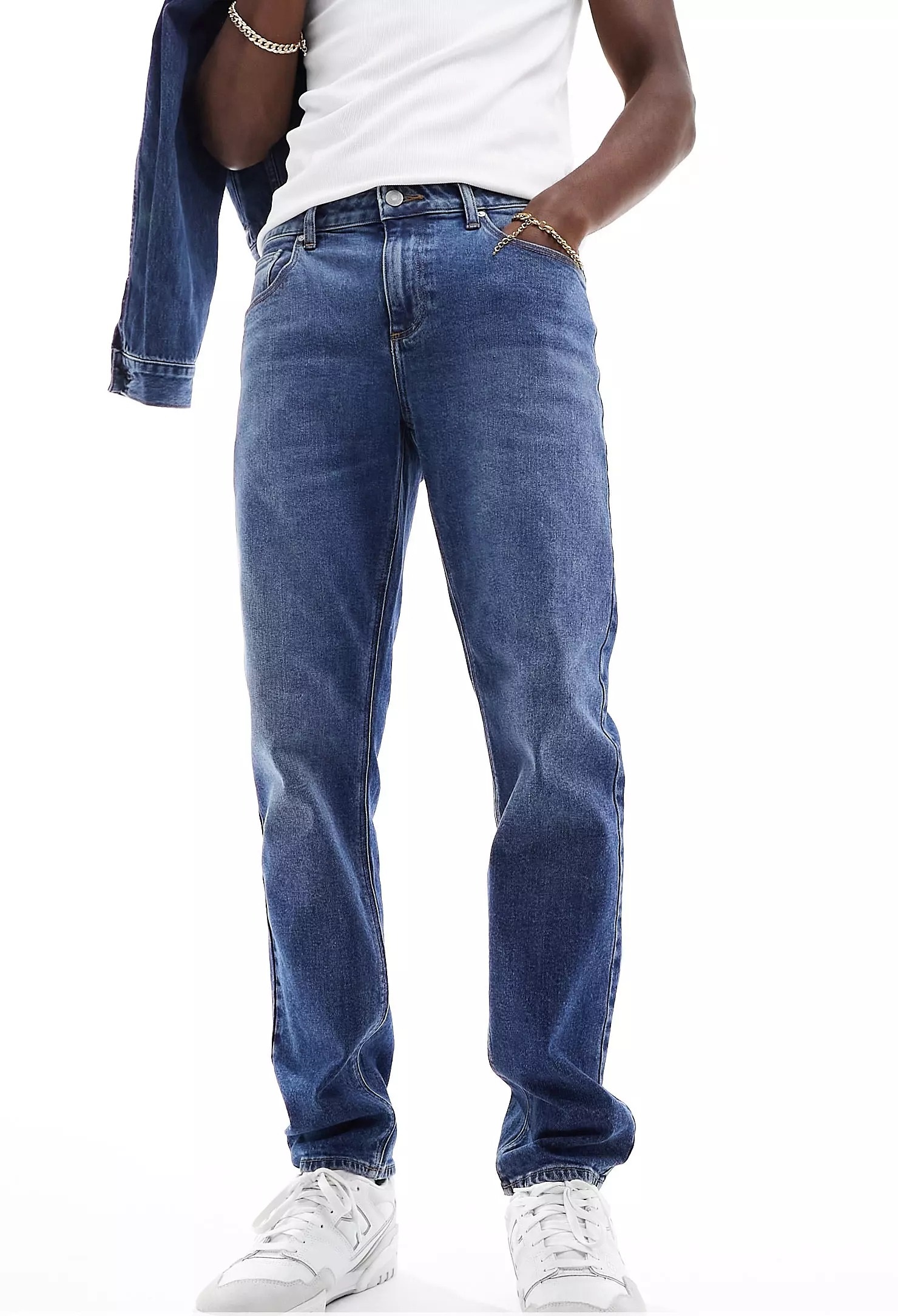 Джинсы Asos Design Stretch Slim, темно-синий джинсы uniqlo selvedge stretch slim fit темно синий