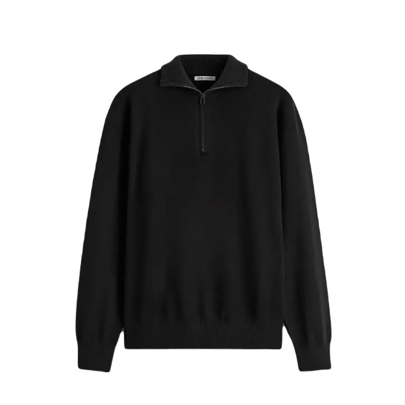 

Свитер ZARA High neck with zip, черный