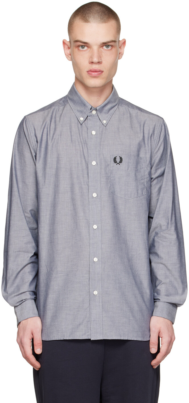 

Черная рубашка с воротником на пуговицах Fred Perry