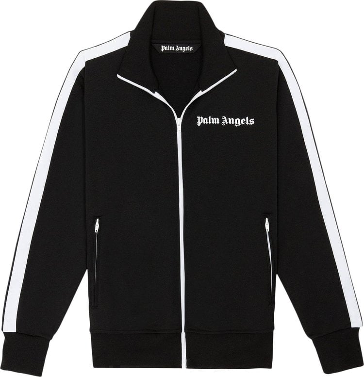 Куртка Palm Angels Classic Track Jacket 'Black/White', черный - фото