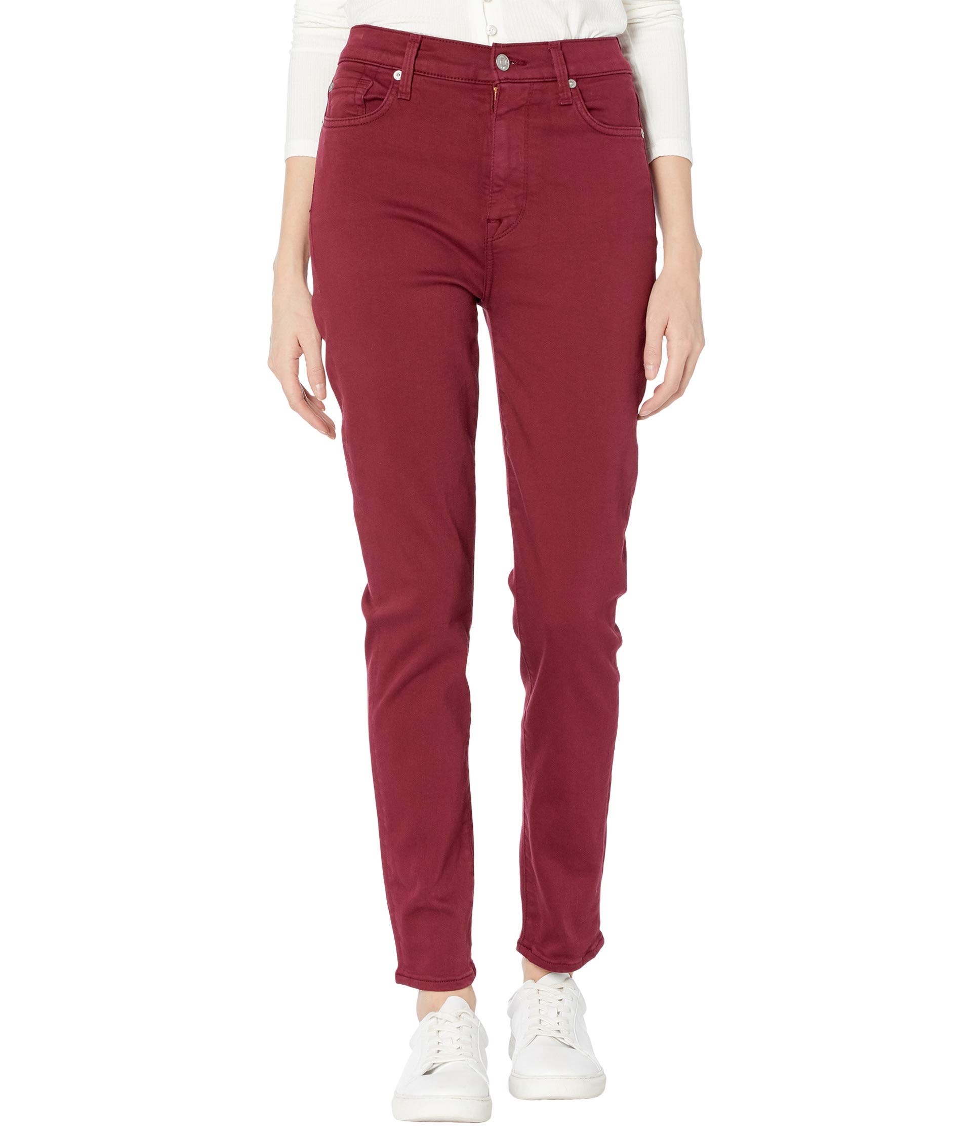 Джинсы 7 For All Mankind, High-Waist Ankle Skinny in Merlot джинсы 7 for all mankind ankle skinny laser snake in reed coated