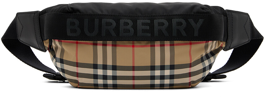 

Бежевая поясная сумка в клетку Burberry