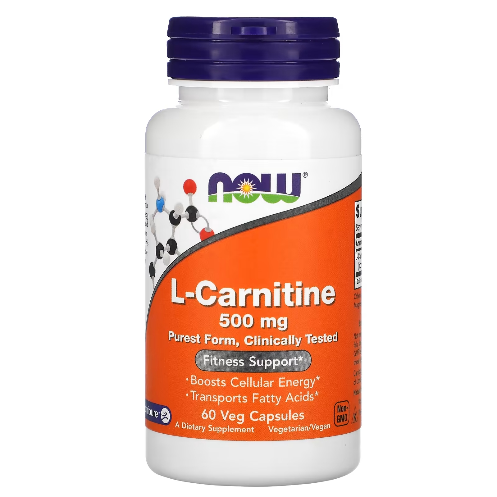 L-карнитин NOW Foods, 60 растительных капсул now foods l карнитин 250 мг 60 растительных капсул