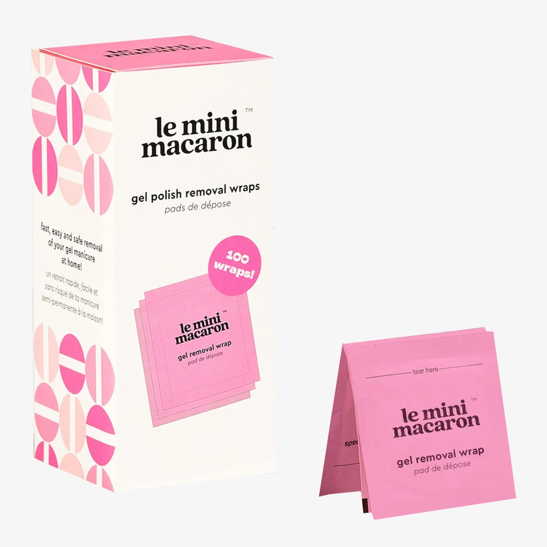 Набор для снятия лака Le Mini Macaron 100 Remover Wraps 100 шт набор шлифовальных насадок для снятия гель лака
