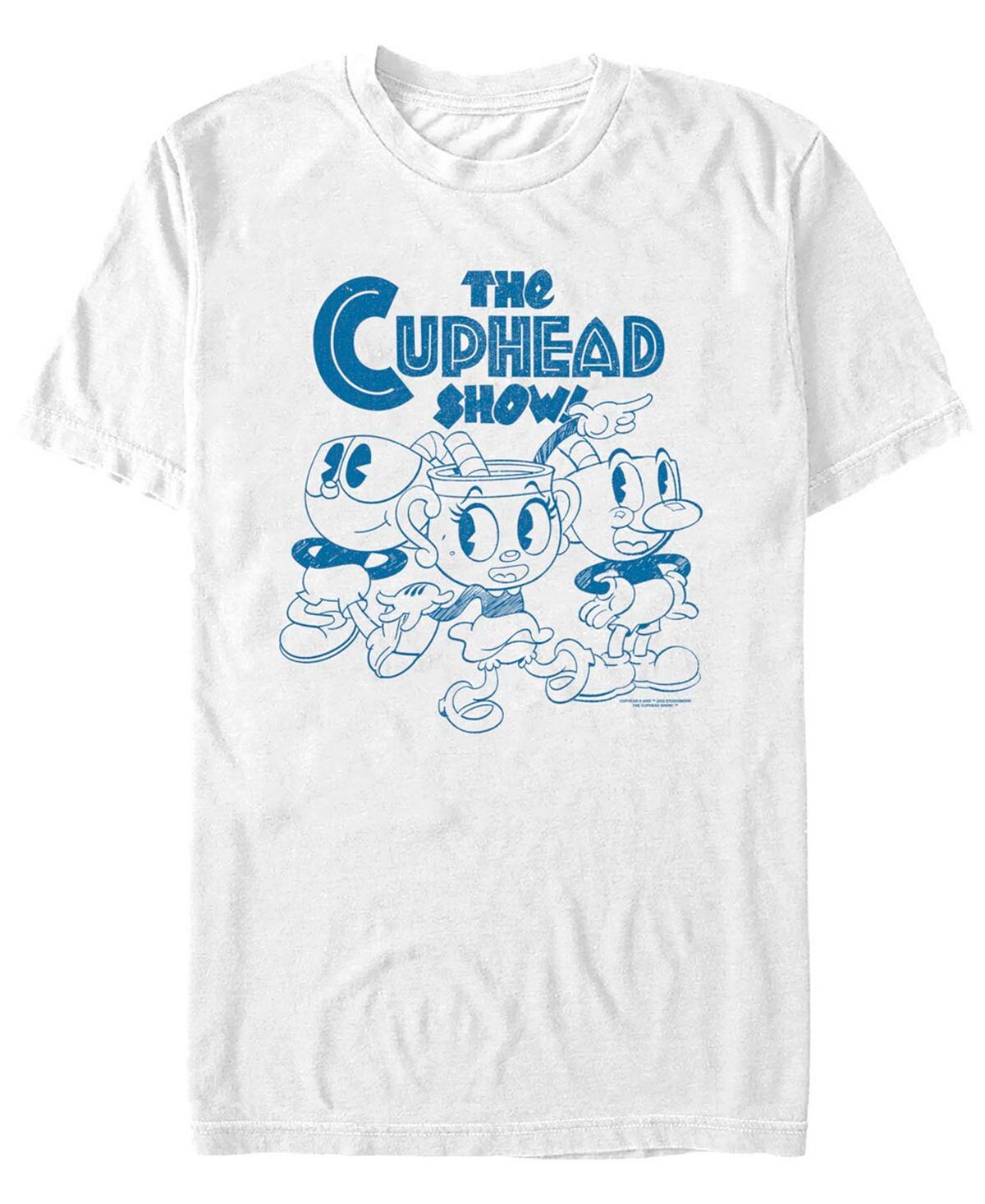 

Мужская футболка с коротким рукавом cuphead plucky three Fifth Sun, белый