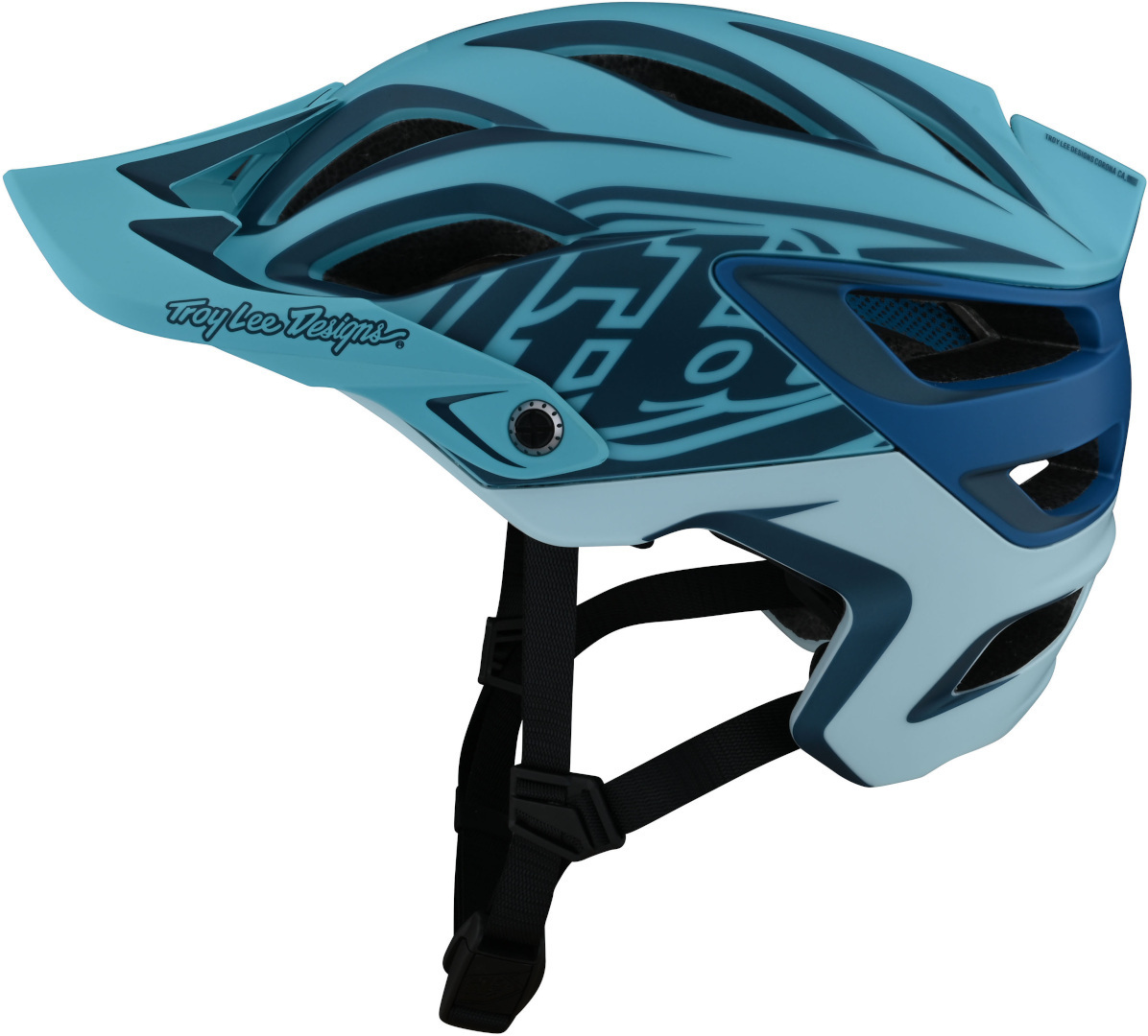 шлем troy lee designs a3 uno mips велосипедный синий черный Шлем Troy Lee Designs A3 MIPS Uno велосипедный с рисунком