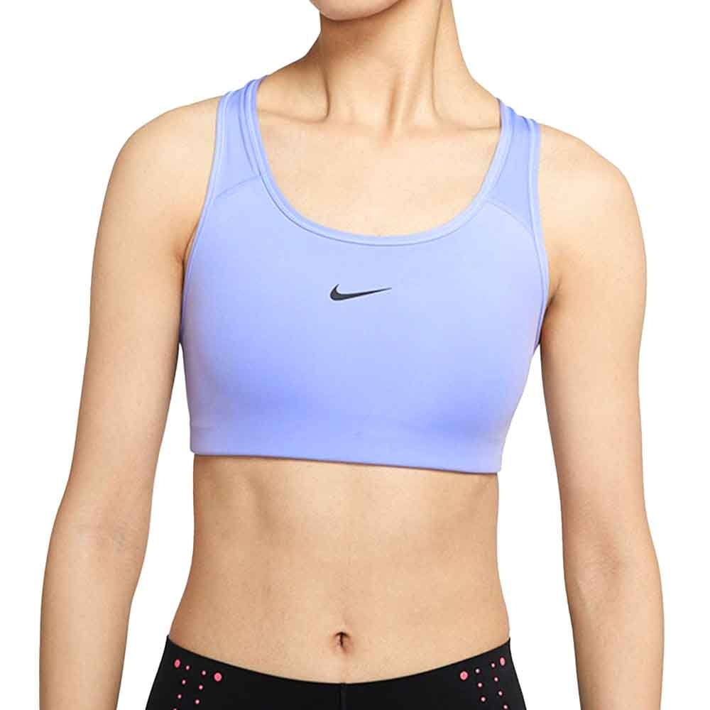 

Спортивный топ Nike Swoosh Medium Support, черно-голубой