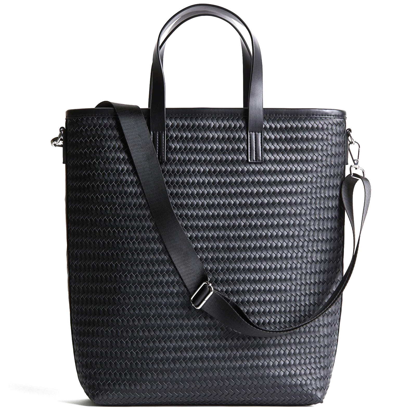 Сумка-шоппер H&M Braided, черный сумка шоппер барсоня текстиль регулируемый ремень красный