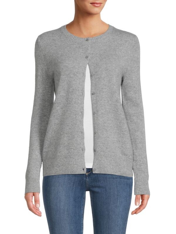 

Кашемировый кардиган на пуговицах спереди Saks Fifth Avenue Classic beige