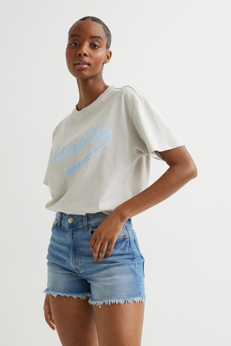 

Джинсовые шорты с высокой талией H&M, синий деним