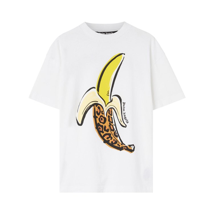 

Футболка Palm Angels Banana Printed Classic T-Shirt 'White/Yellow', белый