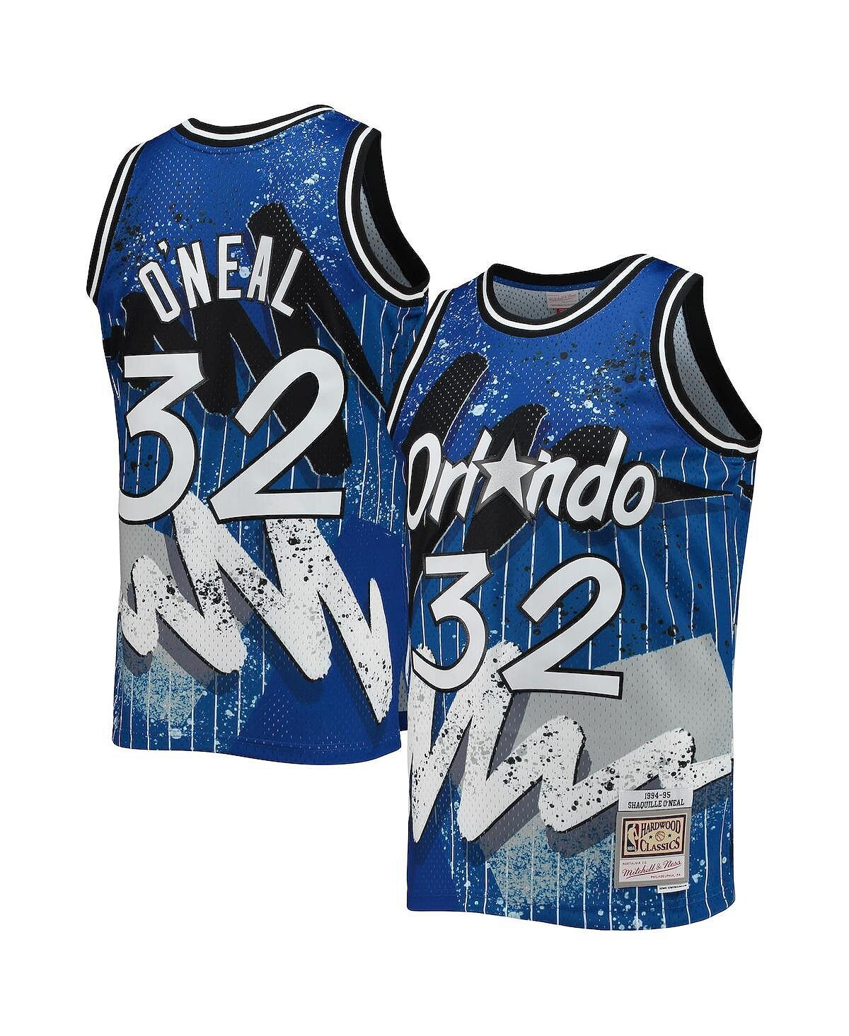 

Мужская футболка shaquille o'neal blue orlando magic hardwood classics 1994-95 hyper hoops swingman jersey Mitchell & Ness, синий