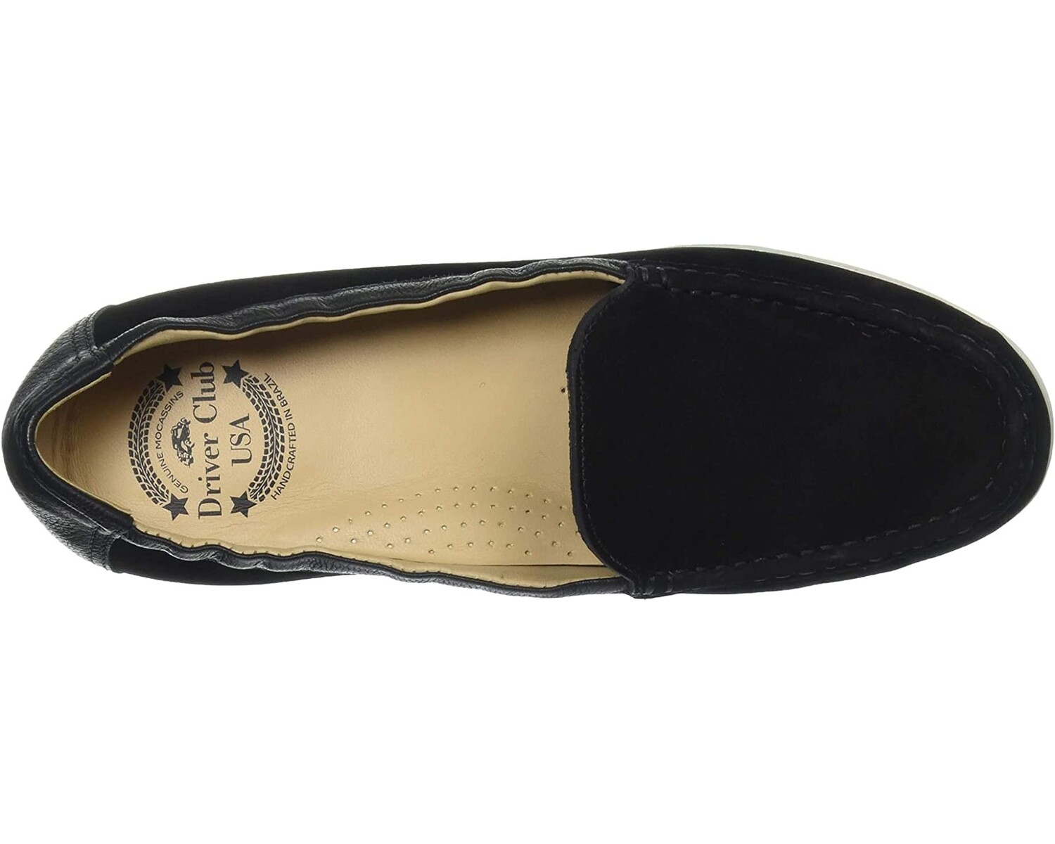 

Лоферы Women's Leather Made in Brazil Venetian Scrunch Back Loafer Flat Driver Club USA, черный