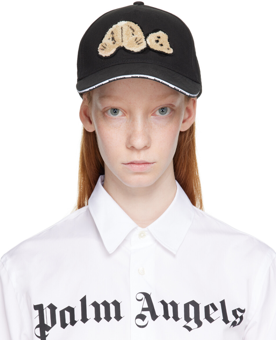 

Шапка черного медведя Palm Angels