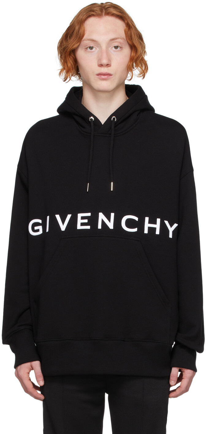 

Черный худи с вышитым логотипом Givenchy