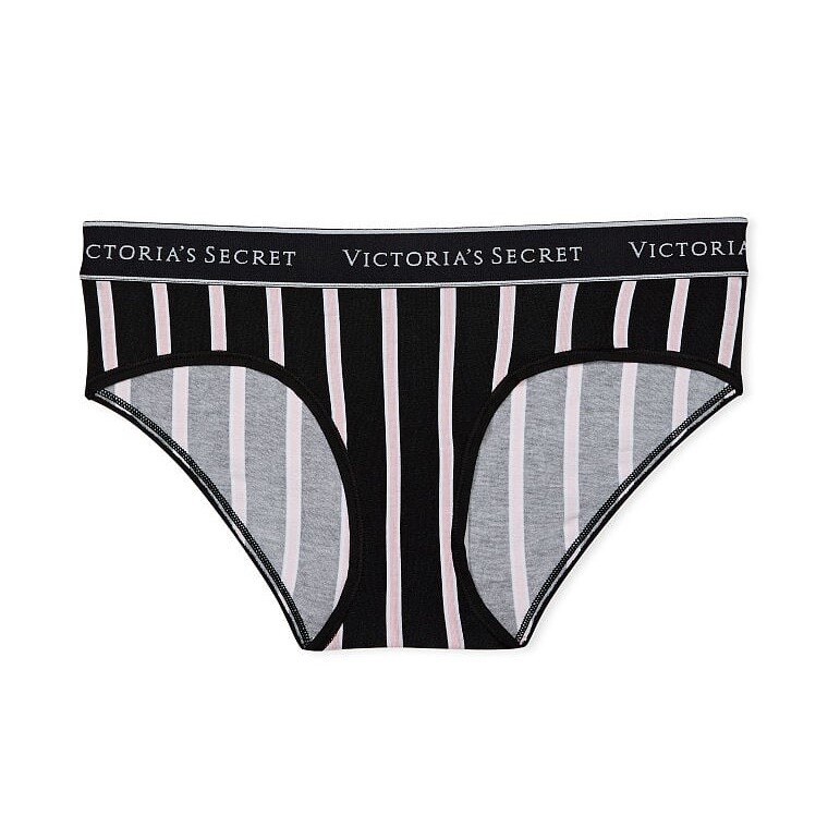

Хипхагеры Victoria's Secret Logo Cotton, черный/светло-розовый