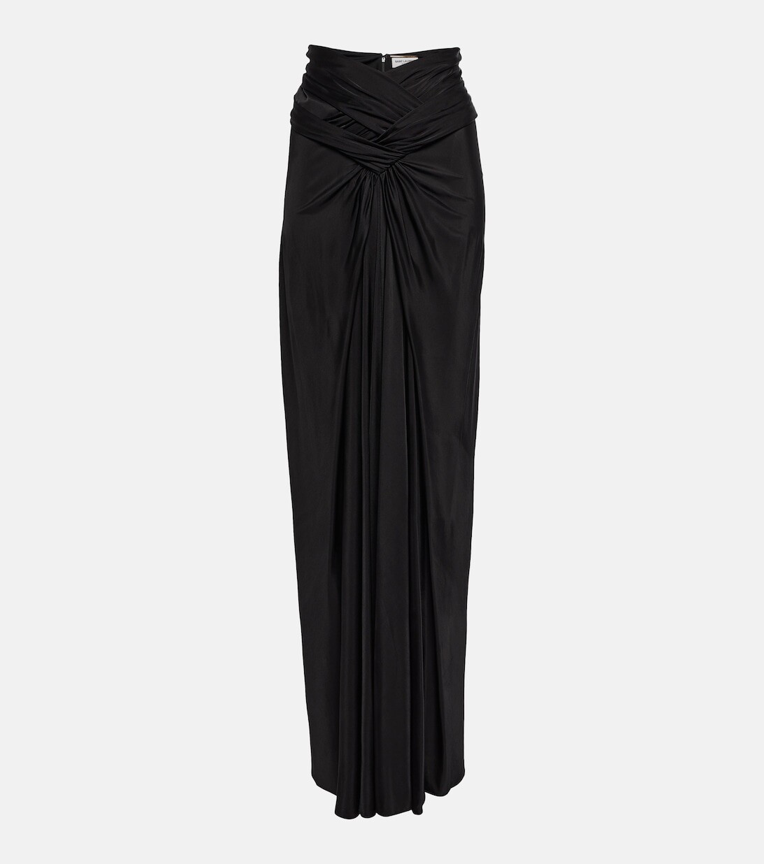 

Юбка макси из джерси с драпировкой SAINT LAURENT, черный