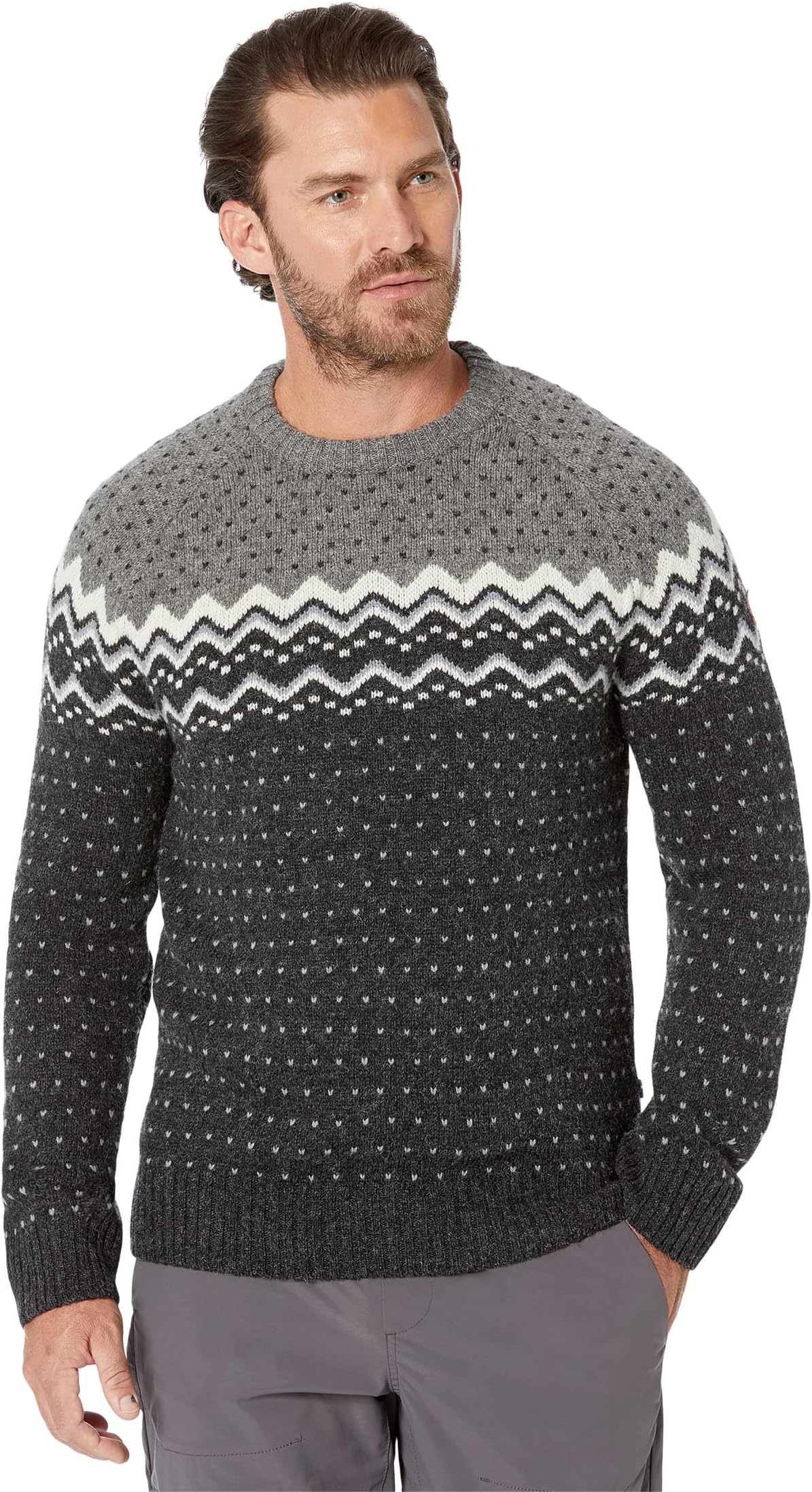 вязаный свитер patton oscar jacobson цвет dark grey Вязаный свитер Övik Fjällräven, цвет Dark Grey/Grey