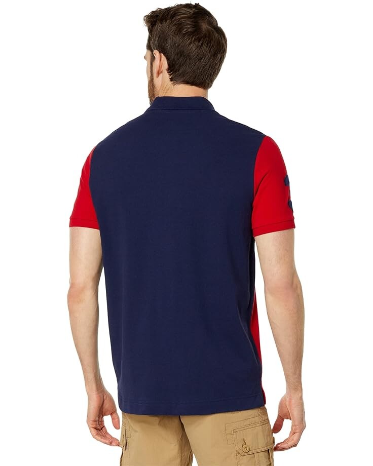 

Поло U.S. POLO ASSN. Color-Block Chest Stripe Polo, цвет Classic Navy